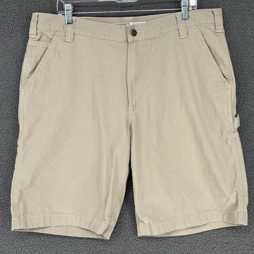 Carhartt Mens Relaxed Fit Canvas Work Shorts Tan Khaki Carpenter 103652 38x11